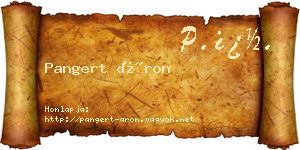 Pangert Áron névjegykártya